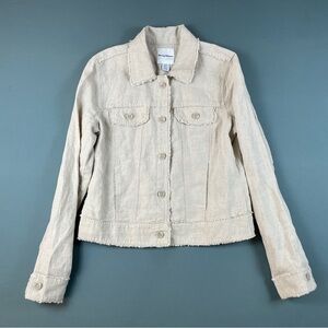 Tommy Bahama - Two Palms Linen Raw-Edge Jacket - Natural Tan Size S/P